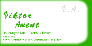 viktor ament business card
